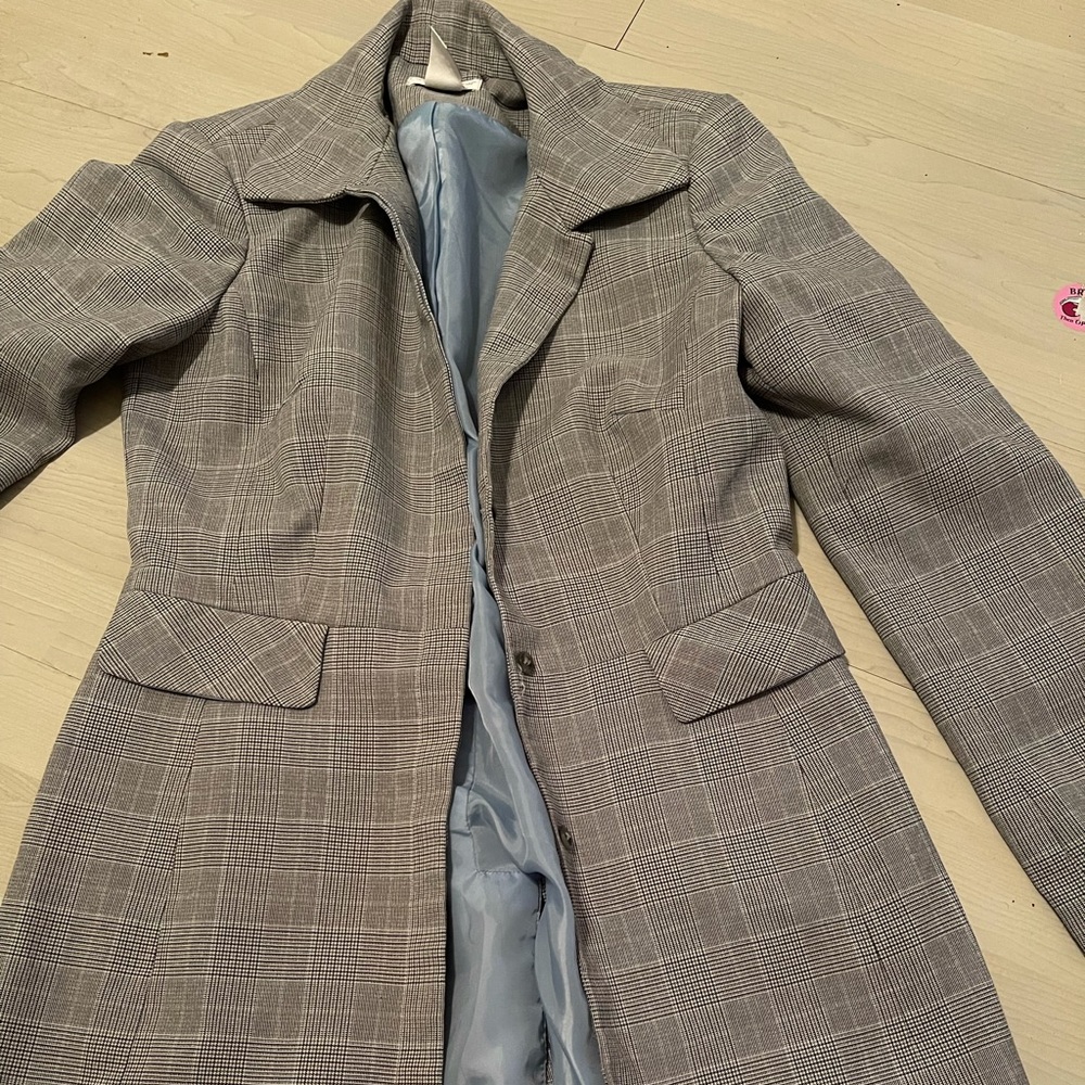 Long Plaid Worthington Blazer
